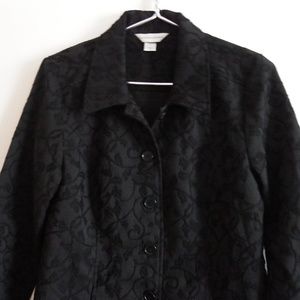 Christopher & Banks Black Floral Blazer Sz. S